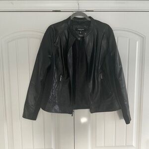 Kenneth Cole XL Black Faux Leather Moto Jacket
